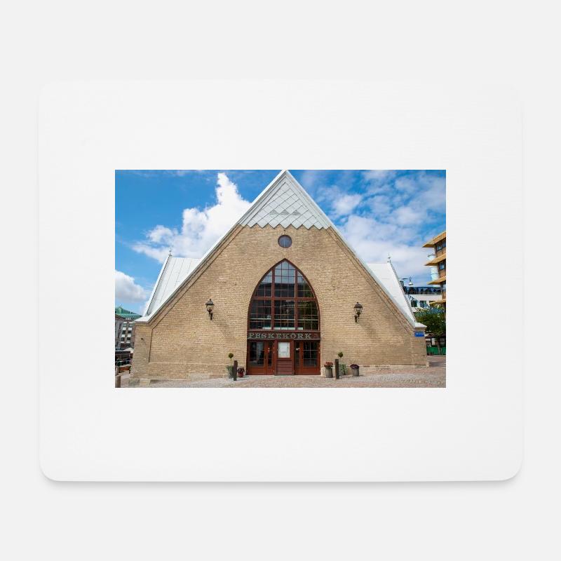 Feskekörka Fischmarkt Göteborg Stadt (Göteborg) - Mousepad (Querformat) - Weiß