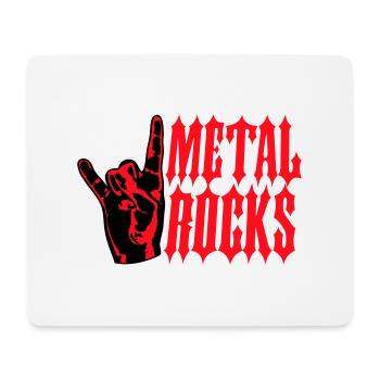 Heavy Metal Rocks Hard Rock Musik Text Spruch Logo - Mousepad (Querformat) - Weiß - Vorne