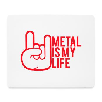 Metal Is My Life Hard Rock Cornes Bande Dessinée Geste de la Main - Tapis de souris (format paysage) - blanc - Devant