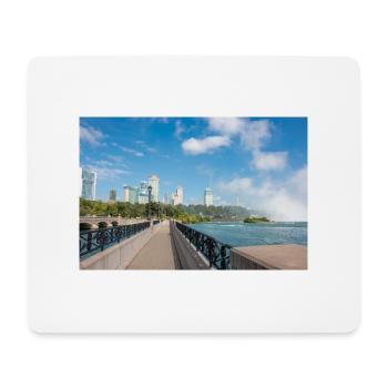 Die Skyline von Niagara City und das Panorama der Niagarafälle - Mousepad (Querformat) - Weiß - Vorne