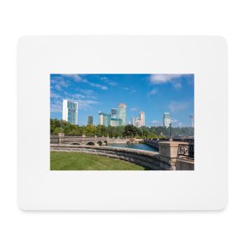 Die Skyline von Niagara City und das Panorama der Niagarafälle - Mousepad (Querformat) - Weiß - Vorne