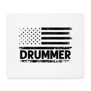 Trommler der amerikanischen Flagge Patriot Drum Music Lover Dru - Mousepad (Querformat) - Weiß - Vorne