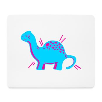 Dino Dinosaurier niedlich süß cartoon comic Pink - Mousepad (Querformat) - Weiß - Vorne