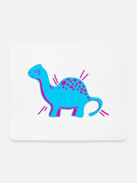 Dino Dinosaurier niedlich süß cartoon comic Pink - Mousepad (Querformat) - Weiß