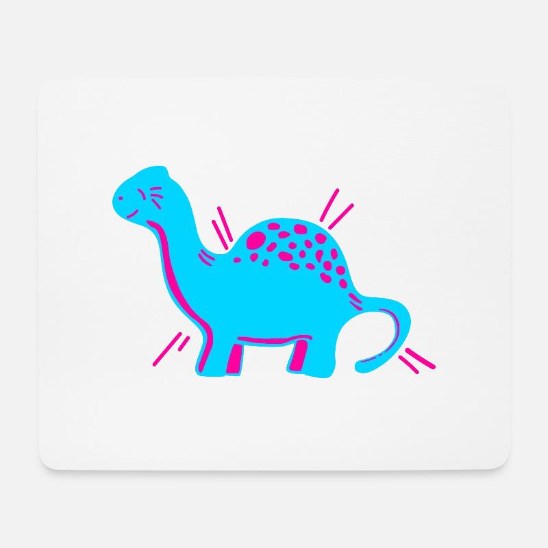 Dino Dinosaurier niedlich süß cartoon comic Pink - Mousepad (Querformat) - Weiß