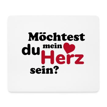 Herzbotschaft, Möchtest du mein Herz sein? - Mousepad (Querformat) - Weiß - Vorne