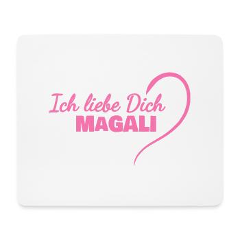 Je t’aime Magali - Tapis de souris (format paysage) - blanc - Devant