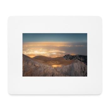 Der Olymp und die nahe gelegenen Städte Griechenlands bei Nacht - Mousepad (Querformat) - Weiß - Vorne