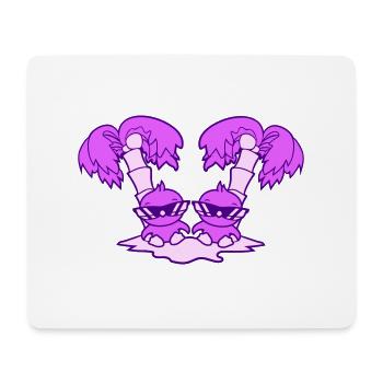 2 Enten Klein Süß Vögel Sonnenbrille Lustig Palmen - Mousepad (Querformat) - Weiß - Vorne