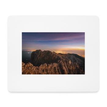 Alpenglühen auf dem Gipfel des Olymps in Griechenland - Mousepad (Querformat) - Weiß - Vorne