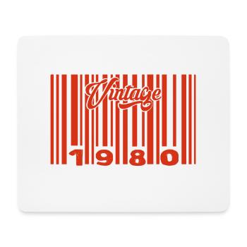 Vintage 1980's Born In 1980 45 Year Old Bar Code Anniversai - Mouse Pad (horizontal) - white - Front
