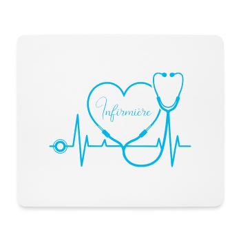 Krankenschwester - Krankenschwester - Herzschlag - Mousepad (Querformat) - Weiß - Vorne