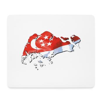 Singapur Flagge in der Singapur Landkarte - Mousepad (Querformat) - Weiß - Vorne