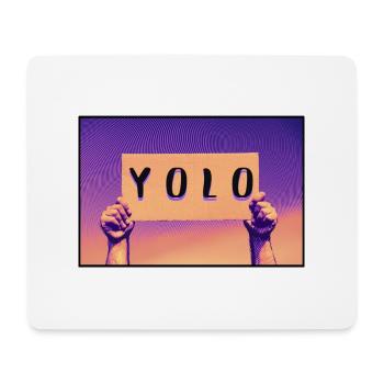 Schild - YOLO - Mousepad (Querformat) - Weiß - Vorne