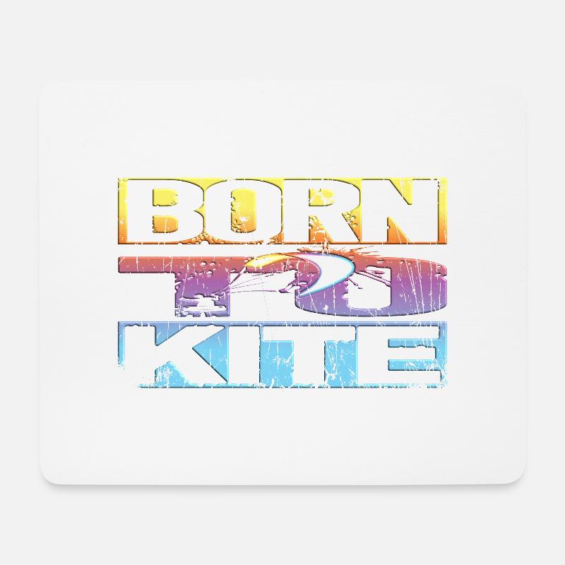 Kitesurfen Retro - Mousepad (Querformat) - Weiß