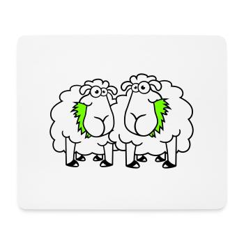 Zwei Schafe Fressen Gras 2 Freunde Team Hungrig - Mousepad (Querformat) - Weiß - Vorne