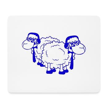 2 Schafe Sonnenbrille Musik Party DJ Team Freunde - Mousepad (Querformat) - Weiß - Vorne