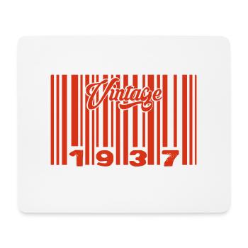 Vintage 1937 Born In 1937 88 Years Bar Code Anniversai - Mouse Pad (horizontal) - white - Front