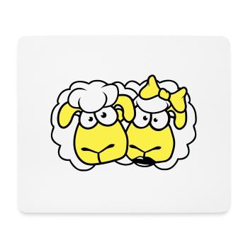 2 Schafe Pärchen Valentinstag Freunde Verliebt - Mousepad (Querformat) - Weiß - Vorne