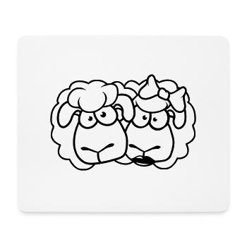 2 Schafe Pärchen Valentinstag Freunde Verliebt - Mousepad (Querformat) - Weiß - Vorne