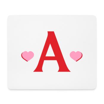 Brief mit roten Herzen - Mousepad (Querformat) - Weiß - Vorne