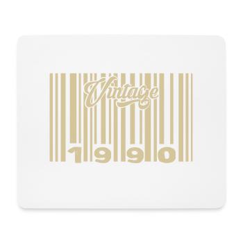 Vintage 1990 Barcode 1990: Year 2025. - Mouse Pad (horizontal) - white - Front