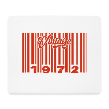 Vintage 1972 Born In 1972 53 Year Old Bar Code Anniversai - Mouse Pad (horizontal) - white - Front