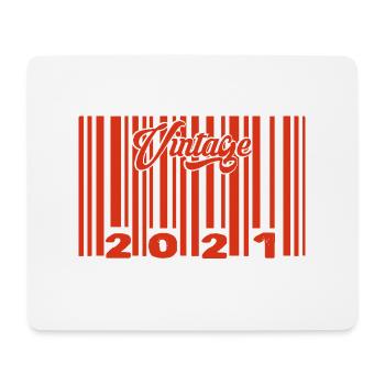 vintage 2021 né en 2021 4 ans bar code anniversair - Tapis de souris (format paysage) - blanc - Devant