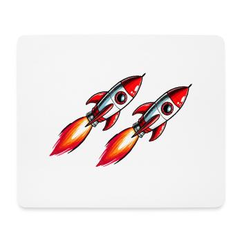 Rakete Comic - Mousepad (Querformat) - Weiß - Vorne