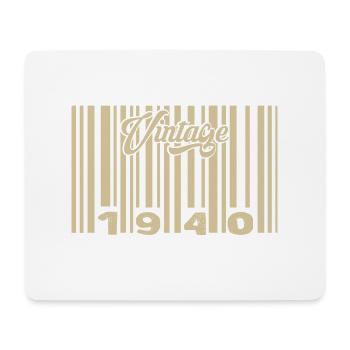 Vintage 1940 Barcode 1940: Year 2025. - Mouse Pad (horizontal) - white - Front