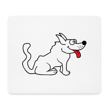 Cher chien tire la langue joyeusement - Tapis de souris (format paysage) - blanc - Devant