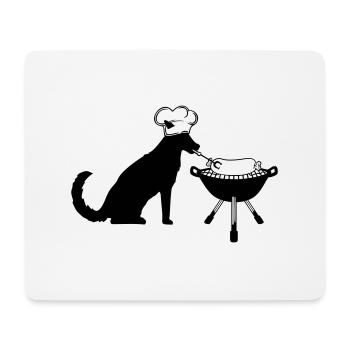 Hund Wurst Grillen Kochmütze Würstchen Koch Hunger - Mousepad (Querformat) - Weiß - Vorne