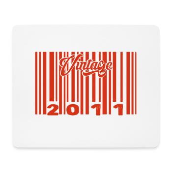 Vintage 2011 Born In 2011 14 Year Old Bar Code Anniversai - Mouse Pad (horizontal) - white - Front