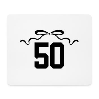 Numéro 50 noeud - 50e anniversaire - Tapis de souris (format paysage) - blanc - Devant