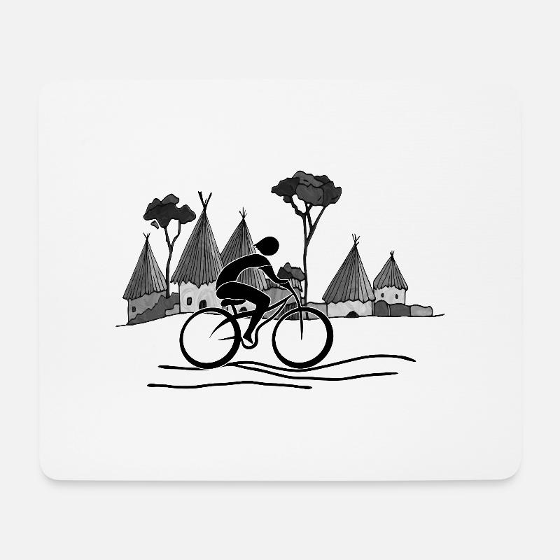 Radfahrer - Mousepad (Querformat) - Weiß