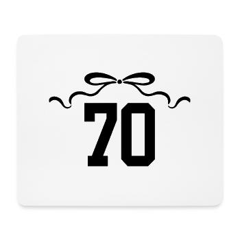 Numéro 70 noeud - 70e anniversaire - Tapis de souris (format paysage) - blanc - Devant