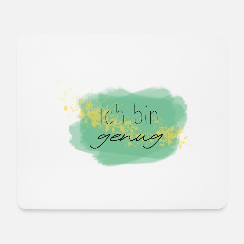 Affirmation "Ich bin genug" - Mousepad (Querformat) - Weiß