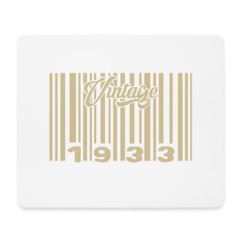 Vintage 1933 Barcode 1933: Year 2025. - Mouse Pad (horizontal) - white - Front