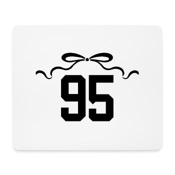Numéro 95 noeud - 95e anniversaire - Tapis de souris (format paysage) - blanc - Devant