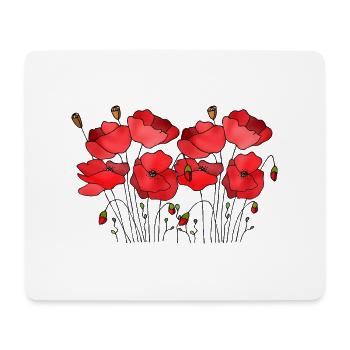 Fleur - Tapis de souris (format paysage) - blanc - Devant