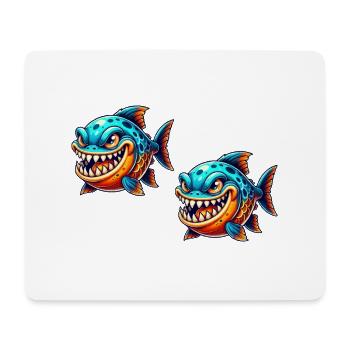 piranha comic fisch 2 - Mousepad (Querformat) - Weiß - Vorne
