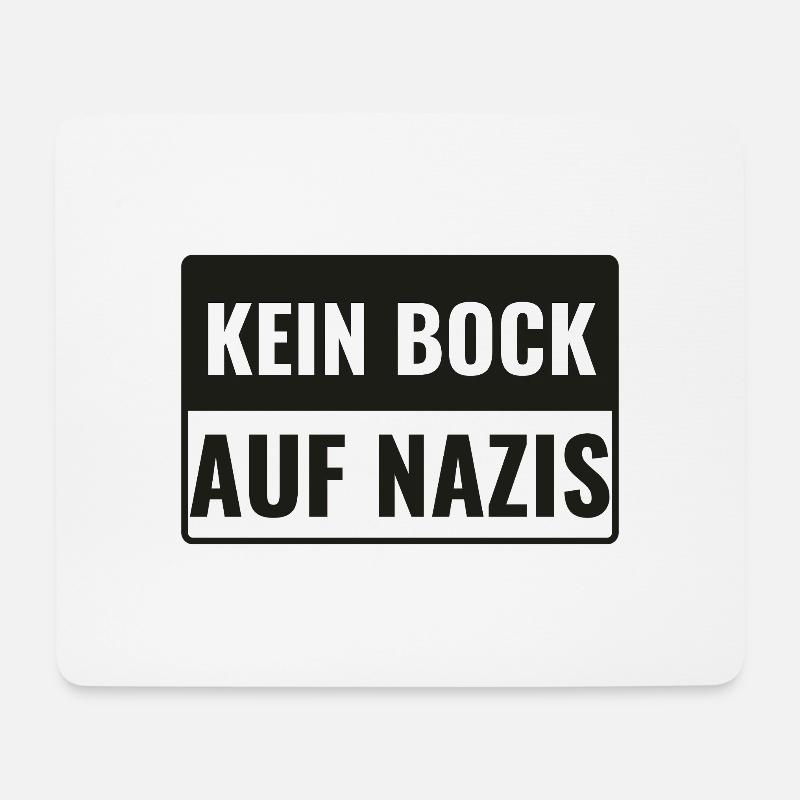 Kein Bock auf N#zis! - Mousepad (Querformat) - Weiß