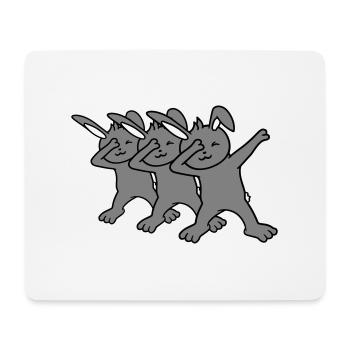 3 lapins Dabbing Dab Danse Pose Danse Fête Célébrer - Tapis de souris (format paysage) - blanc - Devant