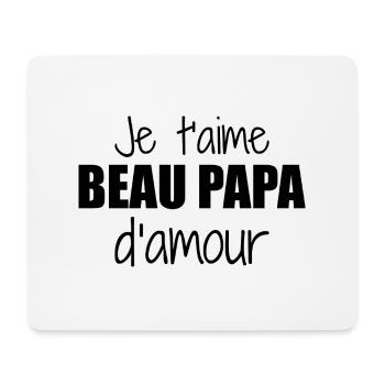 Je t'aime beau papa d'amour - Tapis de souris (format paysage) - blanc - Devant