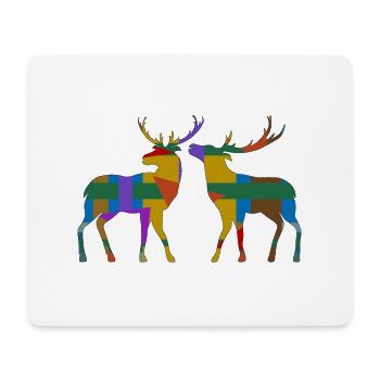 Cerf - Tapis de souris (format paysage) - blanc - Devant