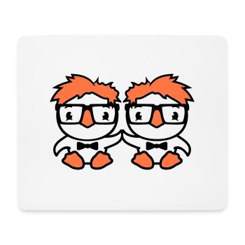 2 Birds Nerd Geek Smart Intelligent Horn-Rimmed Glasses - Mouse Pad (horizontal) - white - Front