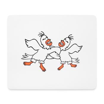 2 canards danse cercle danse polka fête célébrer le plaisir - Tapis de souris (format paysage) - blanc - Devant
