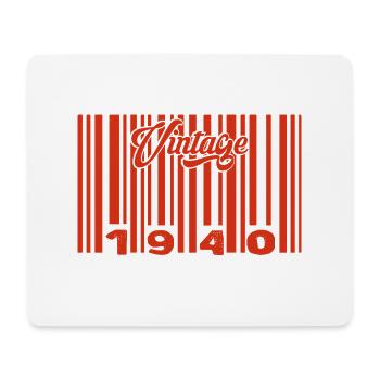 Jahrgang 1940er Jahre Geboren im Jahr 1940 85 Jahre alter Barcode Anniversai - Mousepad (Querformat) - Weiß - Vorne