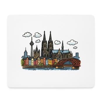 Horizon de Cologne - Tapis de souris (format paysage) - blanc - Devant
