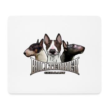 Trio de Bull Terrier avec lettrage - Tapis de souris (format paysage) - blanc - Devant